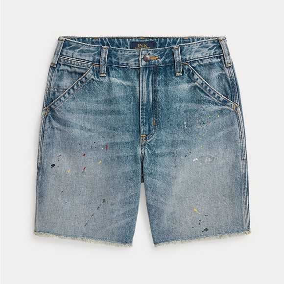 Polo Ralph Lauren Other - NWT POLO Ralph Lauren Boys Paint-Print Denim Carpenter Short Size 14
